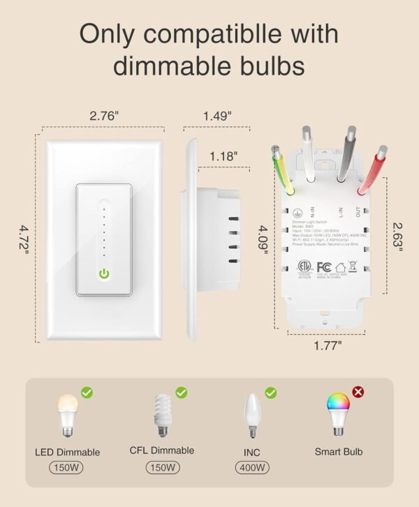 GHome Smart Switch, Smart Wi-Fi Light Switch - Image 3