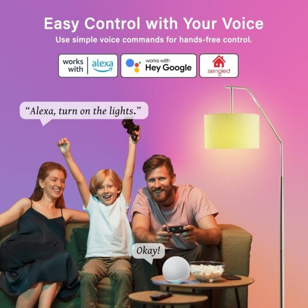 Sengled Bombilla RGB WiFi bombillas inteligentes, A19 RGB (4 Pack) - Image 3