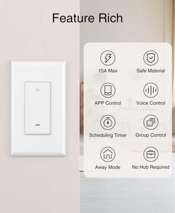 GHome Smart Switch, Smart Wi-Fi Light Switch (2 Pack) - Image 2