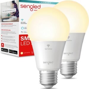 Sengled Bombillas inteligentes, bombillas inteligentes WiFi de 60 W blanco suave (2 Pack)